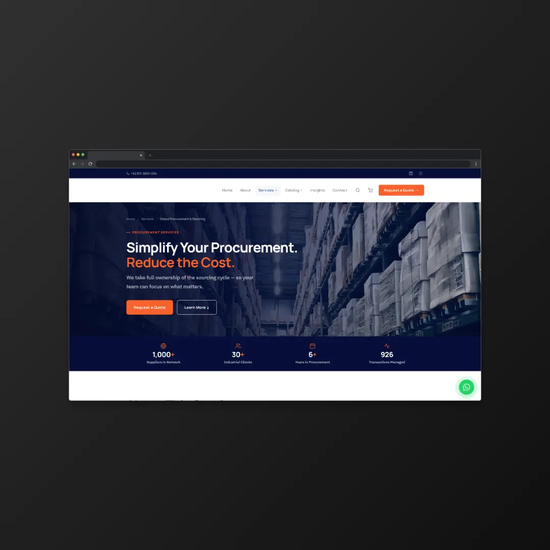 Industrial Supplier Catalog Website