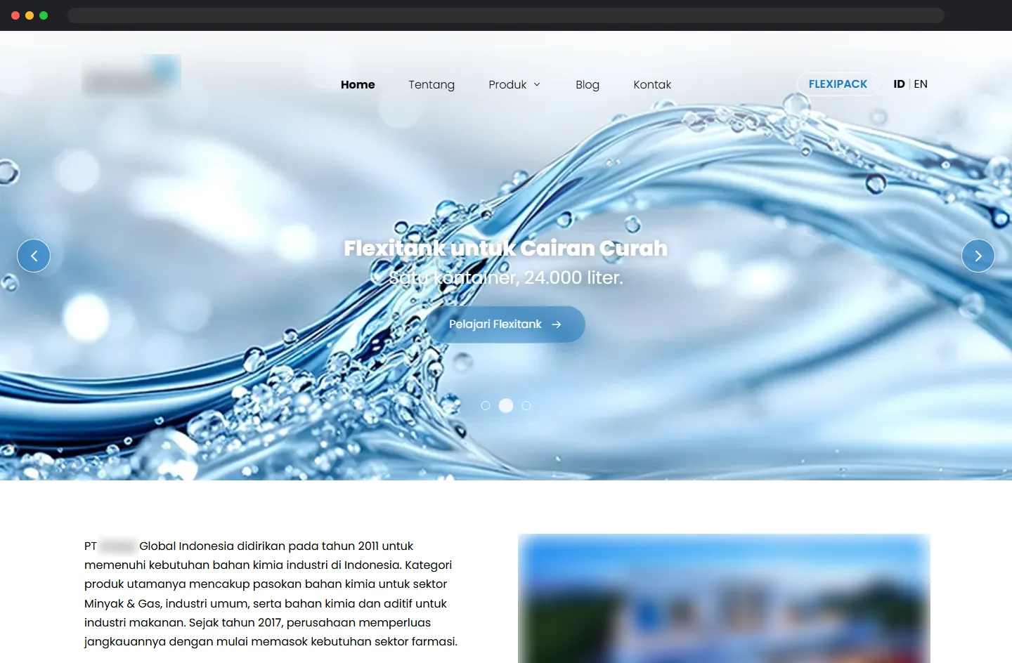 Industrial Chemical Distributor Website