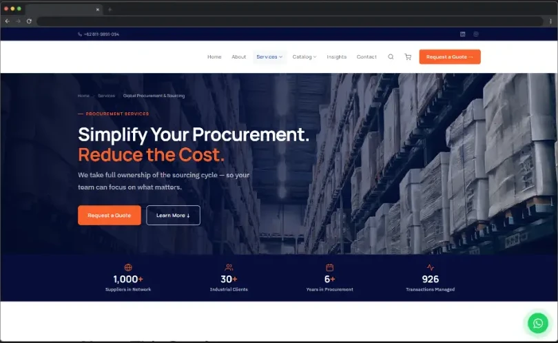 Industrial Supplier Catalog Website