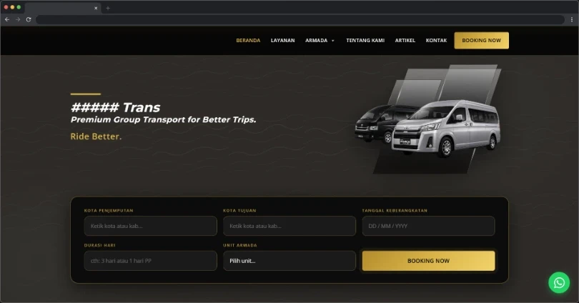Premium Group Transport Website