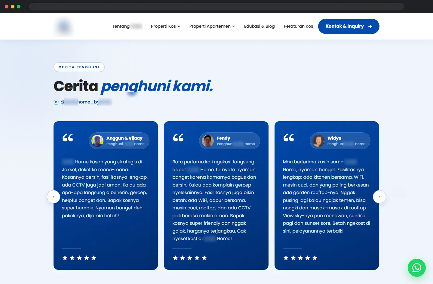 Resident testimonials