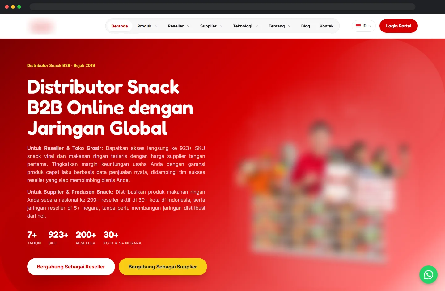 B2B Snack Distributor Website